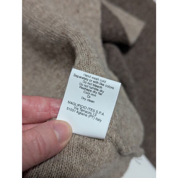 Chiaramente Italian Wool Asymmetrical Cardigan Sweater Brown Leopard Print Top - Picture 5 of 5